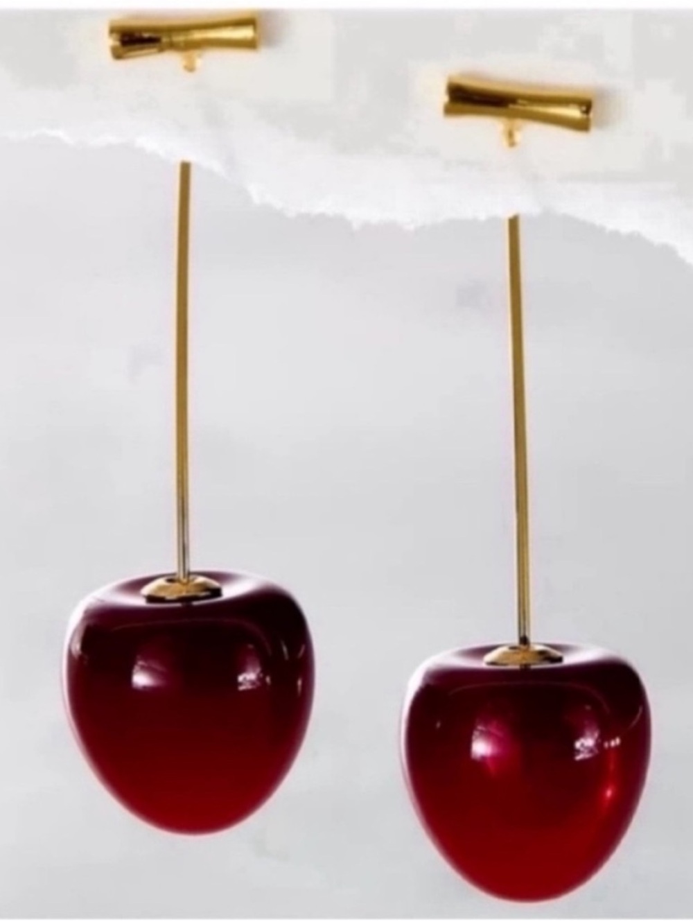 New! Free People Cherry Drop Earrings (1021) NWOT